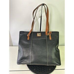 Dooney & Bourke Small Lexington Tote Shoulder Bag Purse Black Pebbled Leather